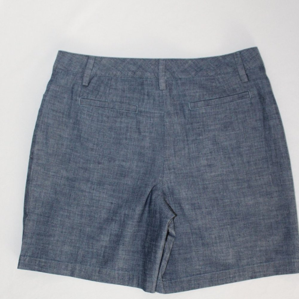 LAND'S END Blue Woven 100% Cotton Bermuda Walking Shorts Size 10 NEW - Picture 6 of 7